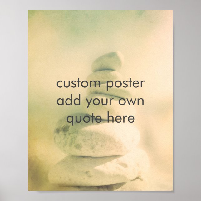 Affiche add a quote rock cairn tranquil soft colors  (Devant)