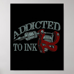 Affiche Addicité À Encre Drôle Artiste De Tatouage Encre G