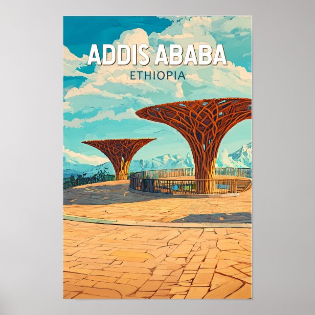 Affiche Addis-Abeba Éthiopie Voyage Art Vintage (Devant)