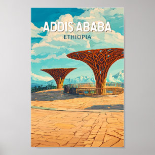 Affiche Addis-Abeba Éthiopie Voyage Art Vintage