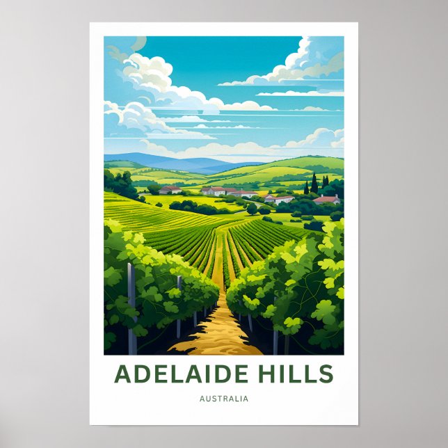 Affiche Adéaide Hills Australie Imprimer (Devant)
