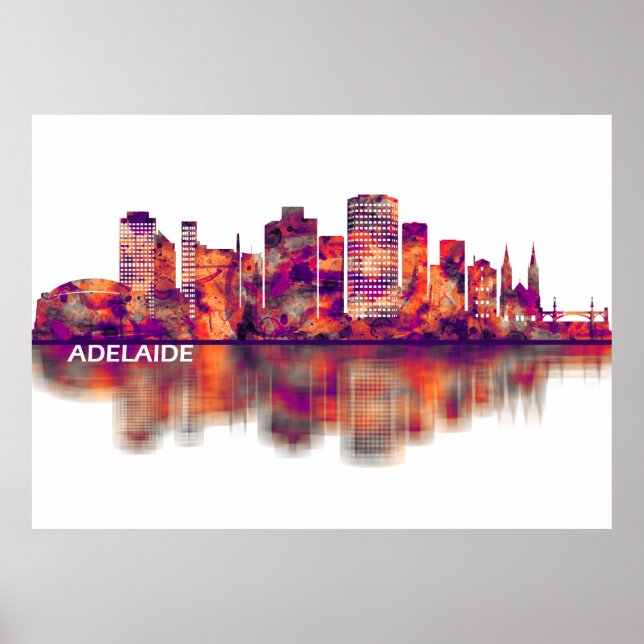 Affiche Adelaide Australia Skyline (Devant)