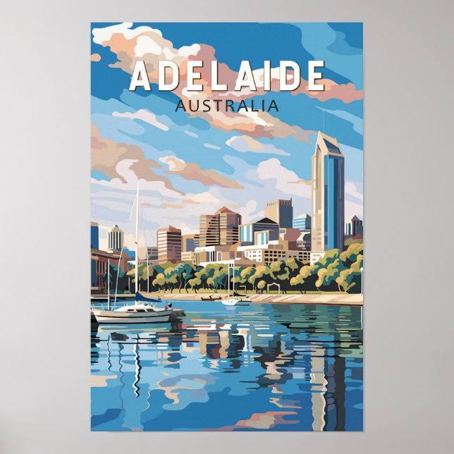 Affiche Adélaïde Australie Voyage Art Vintage (Devant)