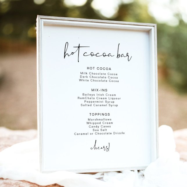 Affiche ADELLA Edgy Minimalist Hot Cocaca Bar Menu (Créateur téléchargé)