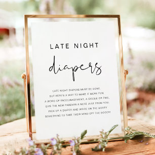 Affiche ADELLA Minimaliste Moderne Late Night Diapers Jeu 