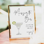 Affiche ADELLA Moderne minimaliste Barre de Margarita Pann<br><div class="desc">Cette enseigne de bar margarita est ornée d'un verre margarita aquarelle et d'une jante de chaux, d'une police manuscrite pointue et d'un design moderne et minimaliste. Modifiez facilement la couleur de police et la couleur arrière - plan pour correspondre à votre événement. Il est parfait pour un mariage, une douche...</div>
