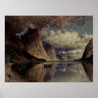Affiche Adelsteen Normann Un Jour Nuageux Sur Un Fjord