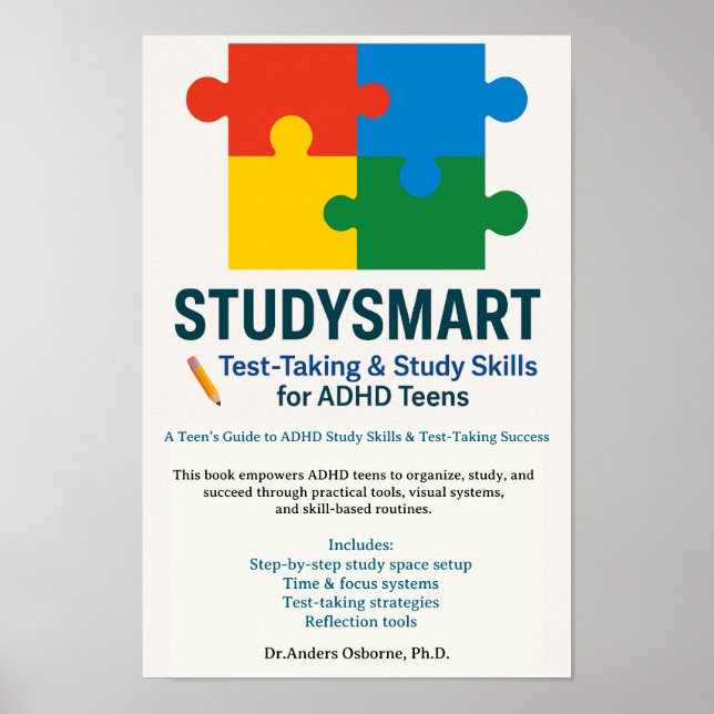 Affiche adhd Back Cover  study Smart (Devant)
