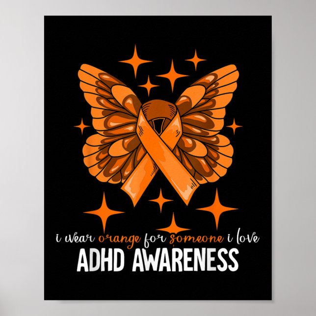 Affiche Adhd Cadeau Uni-kids Adhd Sensibilisation - Noir,  (Devant)