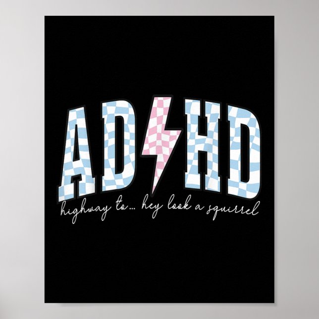 Affiche Adhd Drôle Santé Mentale Surstimulé Sensibilisatio (Devant)