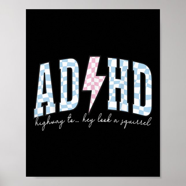 Affiche Adhd Drôle Santé Mentale Surstimulé Sensibilisatio (Devant)