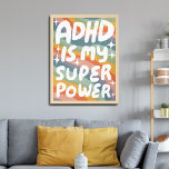 Affiche ADHD est ma superpuissance Fun Bulle Lettres color<br><div class="desc">J'espère que vous aimez cet art amusant ! Ajoutez votre propre texte, changez aussi la couleur arrière - plan. Sélectionnez la taille de l'impression à l'aide du menu déroulant ci-dessus, et vous pouvez cliquer sur le bouton "modifier la conception" pour customiser l'illustration pour qu'elle s'adapte à n'importe quelle taille de...</div>