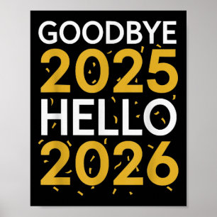 Affiche Adieu 2025 Bonjour 2026 Nouvel An 2026