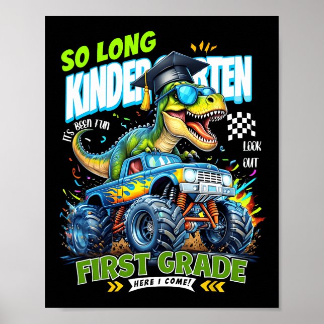 Affiche Adieu diplômé de maternelle dinosaure 1ère année H (Devant)