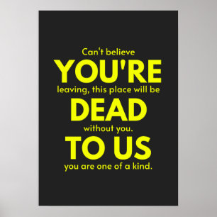 Affiche Adieu sarcastique, Vous êtes mort pour nous, collè