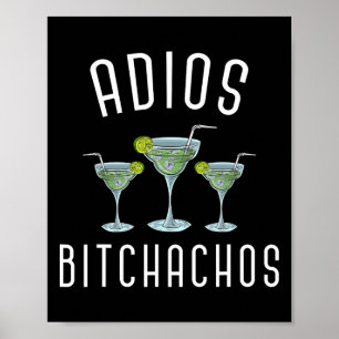 Affiche Adios Achos Funny Parti Mexicain Margarita Cinco D
