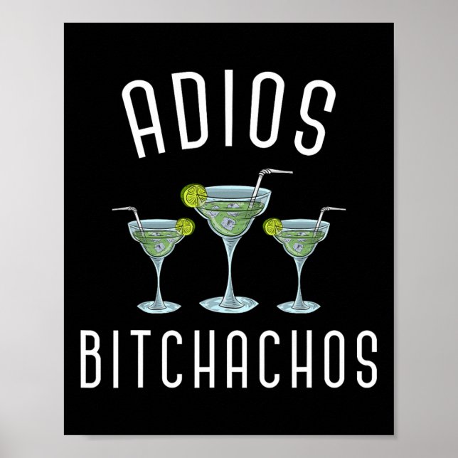 Affiche Adios Achos Funny Parti Mexicain Margarita Cinco D (Devant)