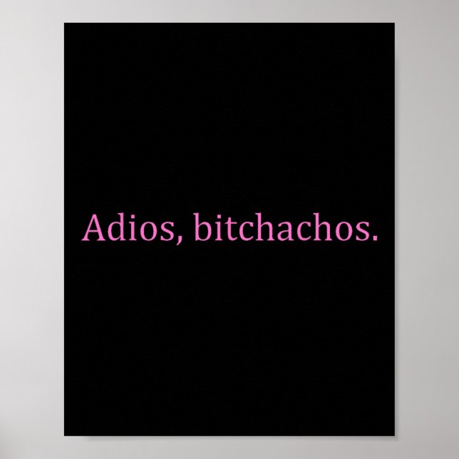 Affiche Adios Achos Texte Rose Drôle Cinco De Mayo Pour Le (Devant)