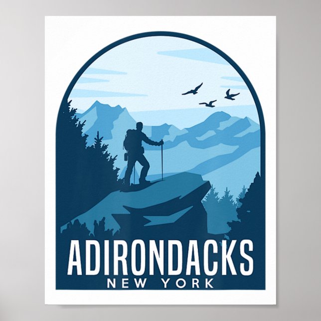 Affiche Adirondack Mountain Climbing Hiking Mountaineer Ad (Devant)