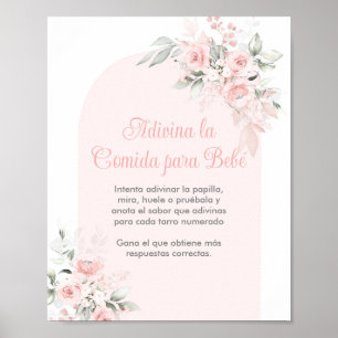 Affiche Adivina la comida para Bebé Baby shower Girl