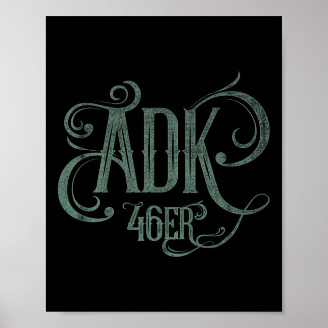 Affiche Adk 46er - Hauts sommets des montagnes Adirondack  (Devant)