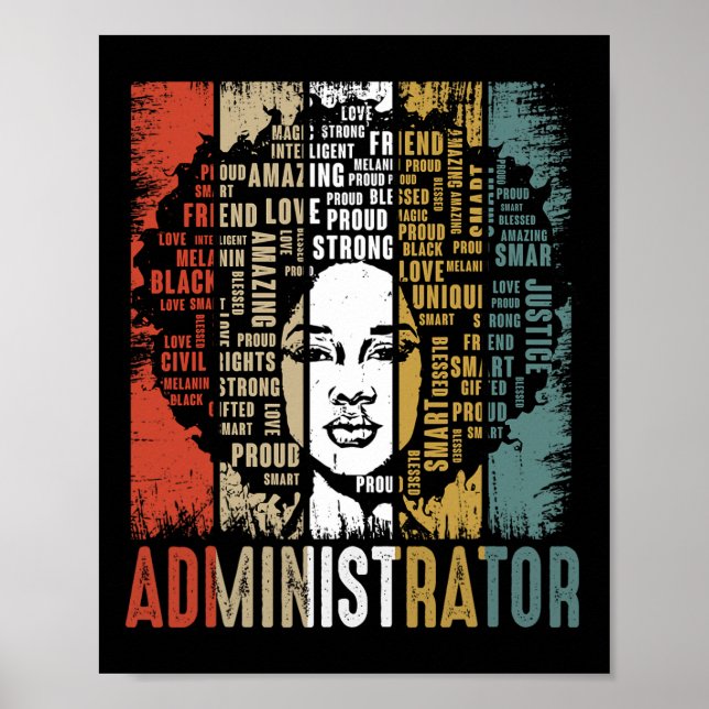 Affiche Administrateur Histoire Afro Afro-Américaine Noire (Devant)