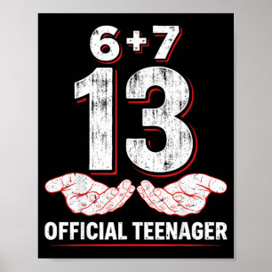 Affiche Adolescent 13e Anniversaire 67 Garçons Filles 13 A