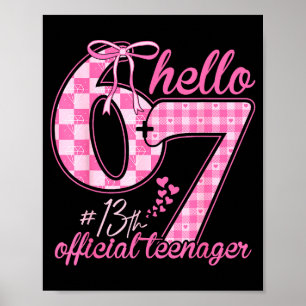 Affiche Adolescente 13e anniversaire six sept rose coquett