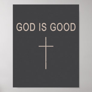Affiche Adolescente Dieu Est Bon Croix Jésus Minimaliste C