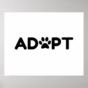 AFFICHE ADOPT A DOG PAW