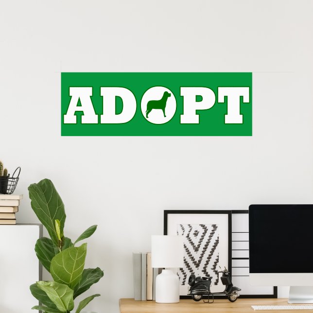Affiche Adopter les animaux (Bureau à domicile)