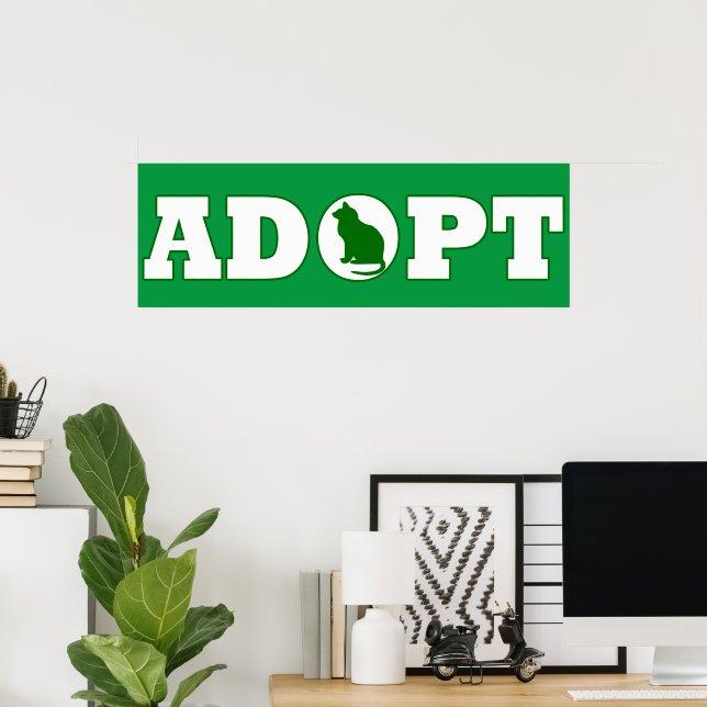 Affiche Adopter les animaux (Bureau à domicile)