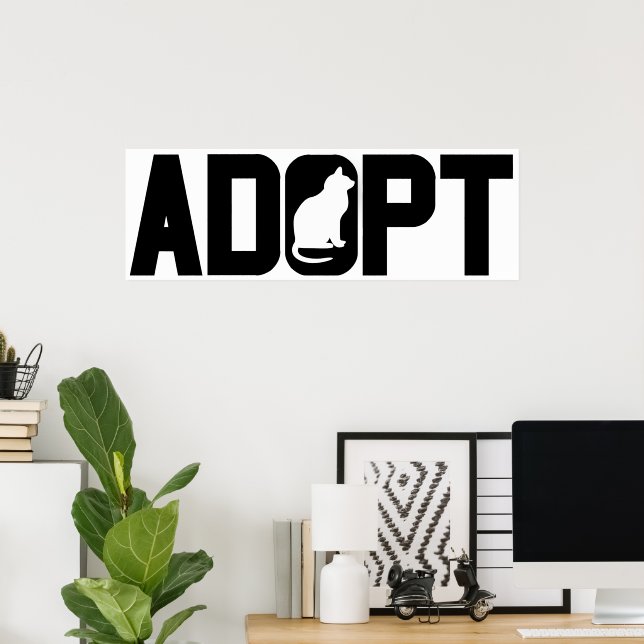 Affiche Adopter les animaux (Bureau à domicile)