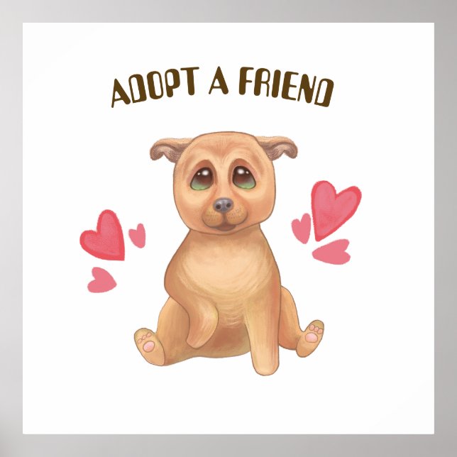 Affiche adopter les enfants chiens (Devant)