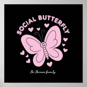 Affiche Adopter les vibrations de papillon social tendance