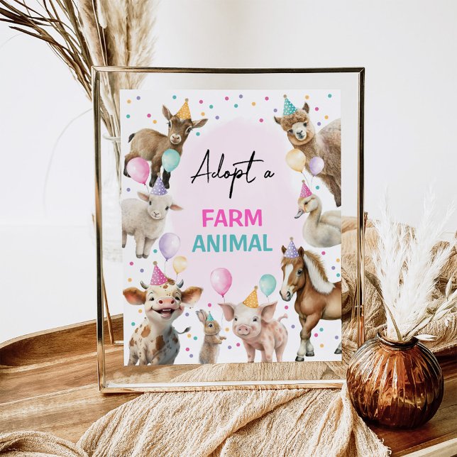 Affiche Adopter un animal de ferme Barnyard Symbole d'anni (Créateur téléchargé)