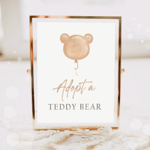 Affiche Adopter un ballon d'ours en peluche Boho Adoption