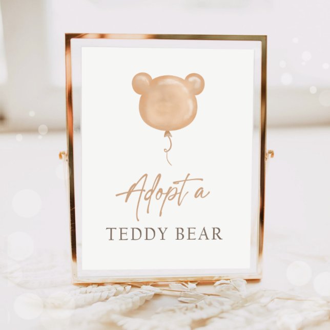 Affiche Adopter un ballon d'ours en peluche Boho Adoption  (Créateur téléchargé)