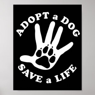 Affiche Adopter un chien sauver une vie - Conception pour