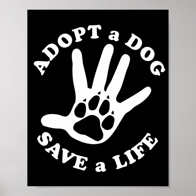 Affiche Adopter un chien sauver une vie - Conception pour  (Devant)