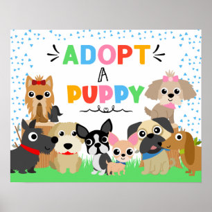 Affiche Adopter Un Chiot Pet Adoption Party Signer