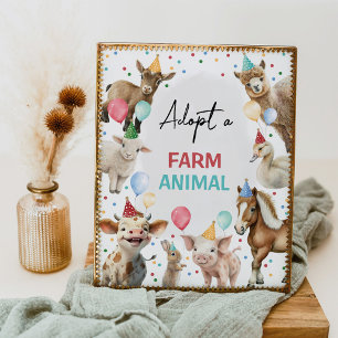 Affiche Adopter un symbole animal de ferme Barnyard Birthd