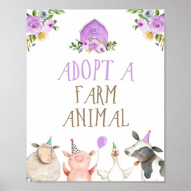 Affiche Adopter une ferme animale Animaux Grange Fille Ann (Devant)