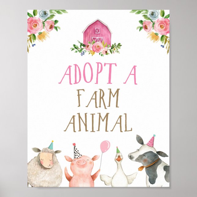 Affiche Adopter une ferme animale Animaux Grange Fille Ann (Devant)