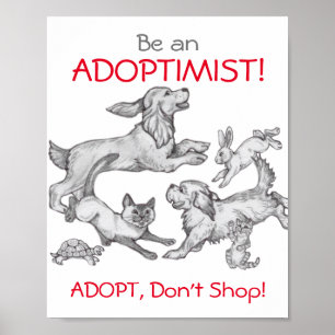 Affiche "Adoptez, n'achetez pas" Humane Ed Pet Chien Dessi