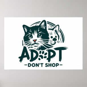 Affiche Adoptez, ne faites pas du shopping 1