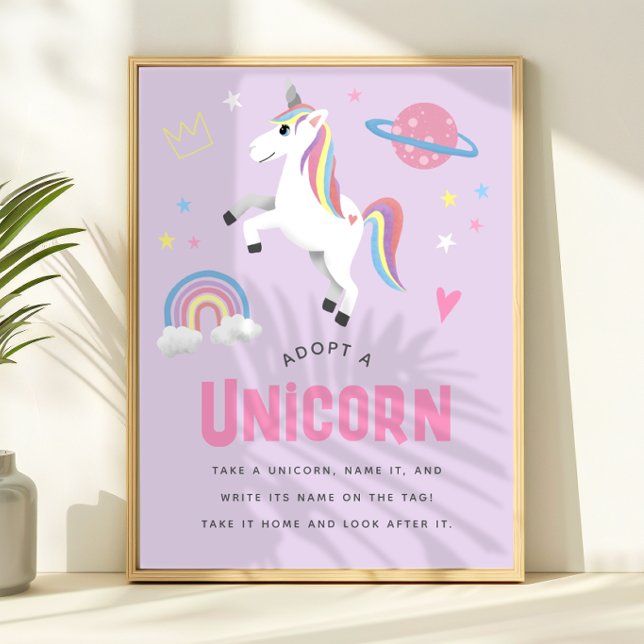 Affiche Adoptez une licorne - Station d'adoption pour l'an (Créateur téléchargé)