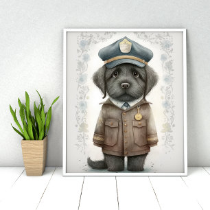Affiche Adorable à la beauté : gentil policier chien