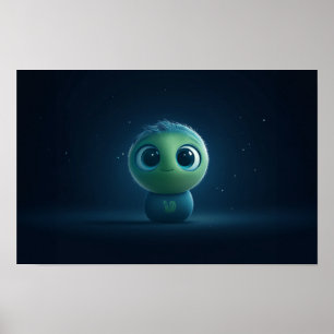 Affiche Adorable AI Pixar Inspiré Fuzzy Creature Wall Art