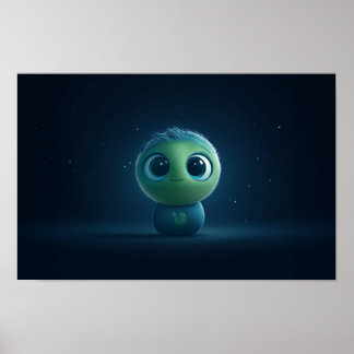 Affiche Adorable AI Pixar Inspiré Fuzzy Creature Wall Art